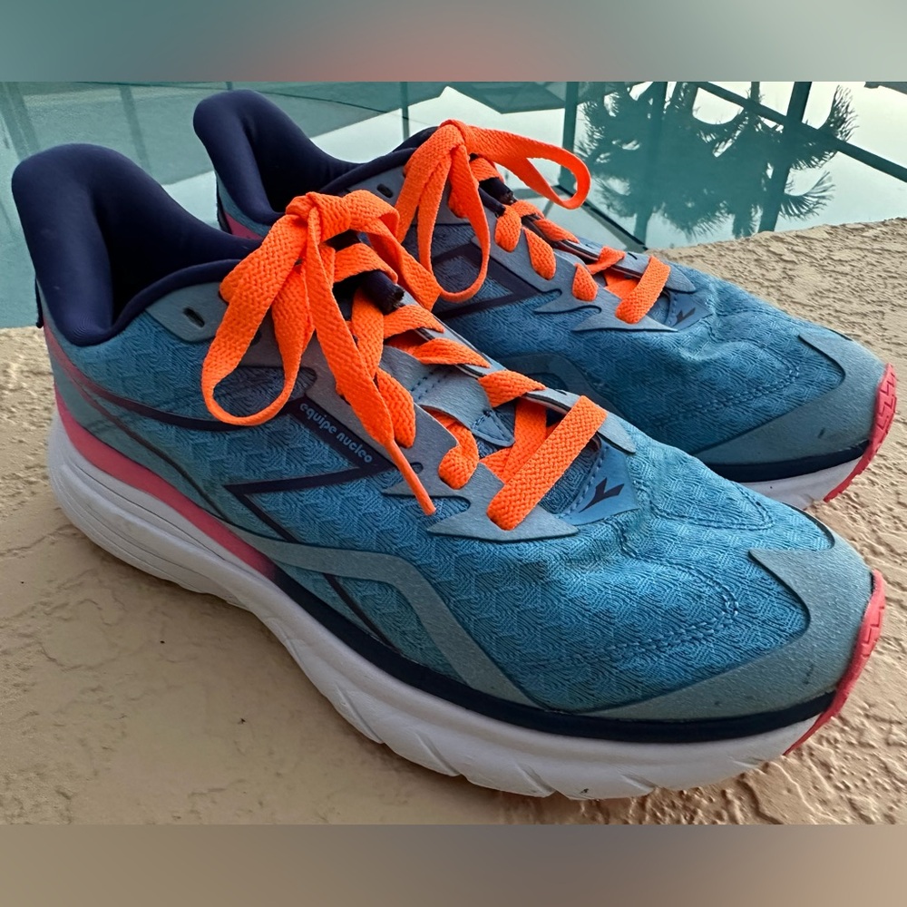Diadora Equipe Nucleo Blue Pink Running Shoes 90540 Women’s Size 9 Super Clean